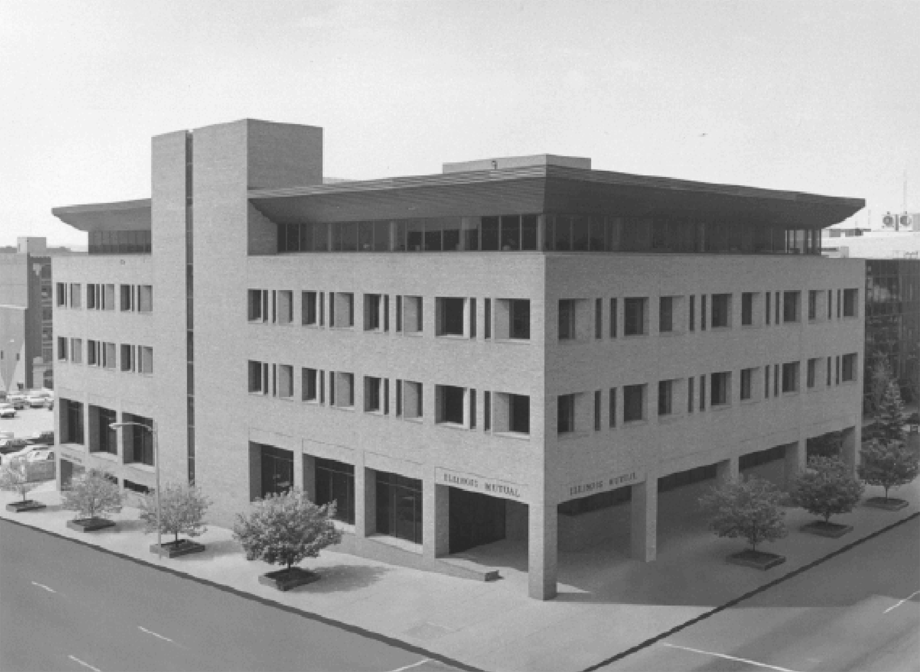 The home office building of Illinois Mutual in Peoria, Illinois.