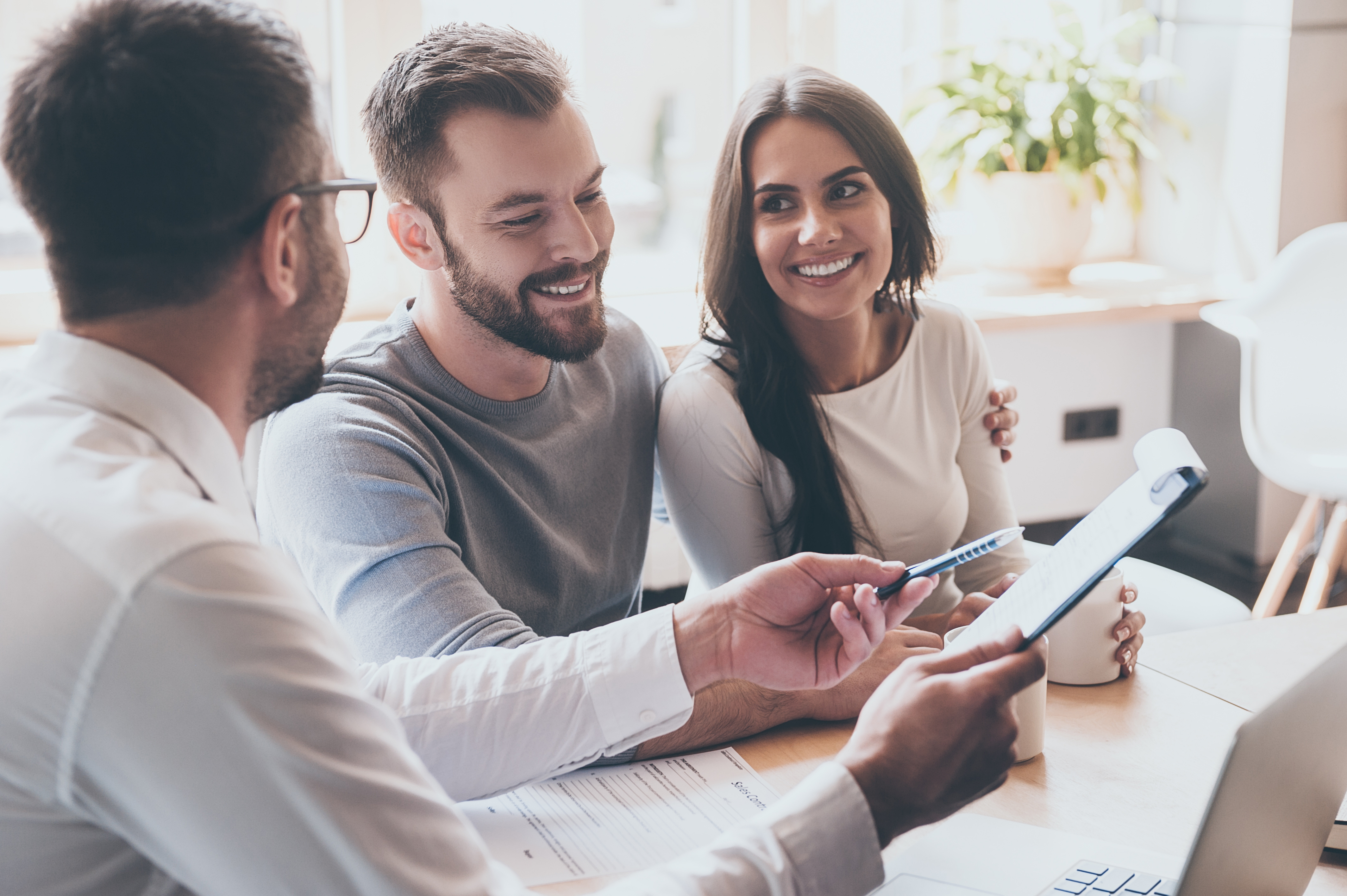 couple meeting with an insurance agent