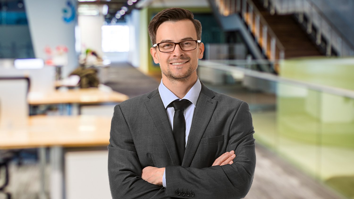 real estate agent standing in an office