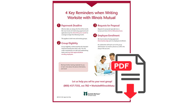 Writing Worksite with Illinois Mutual Flyer