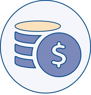 illustrated icon of a stack of coins