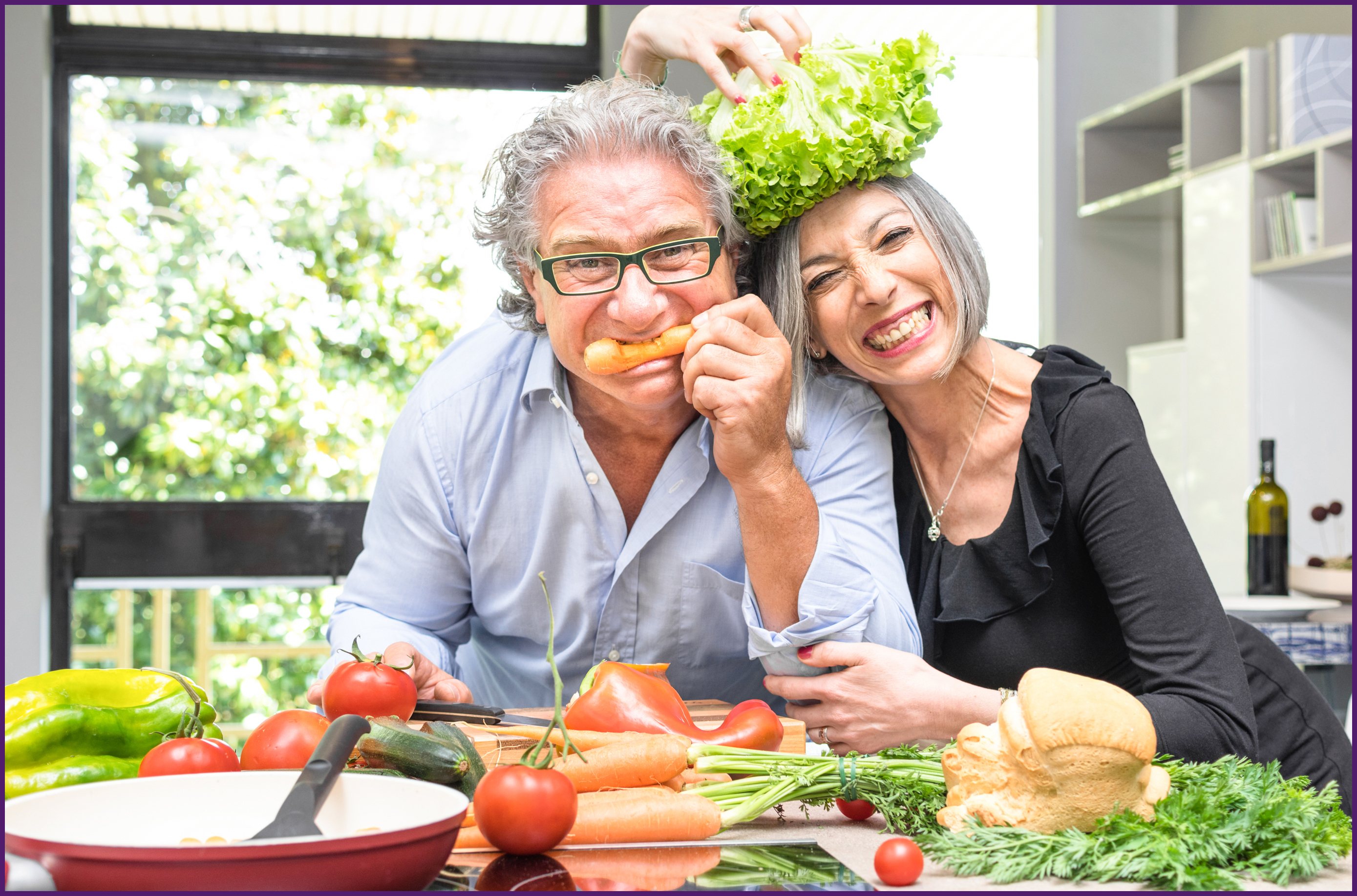 image of a happy couple eating food