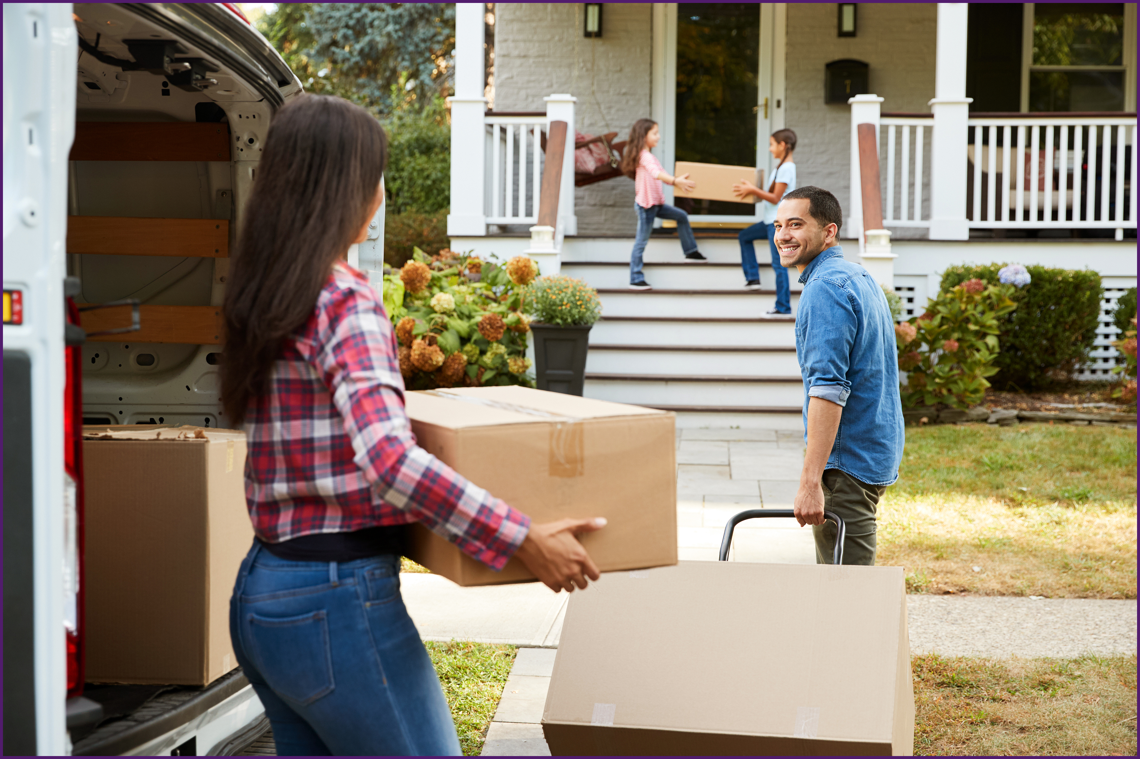 image of a family moving into a new home