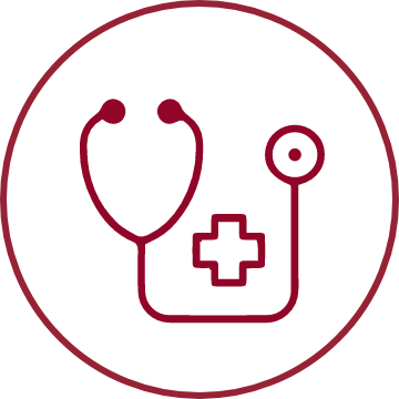 simple illustration of a stethescope inside of a circle