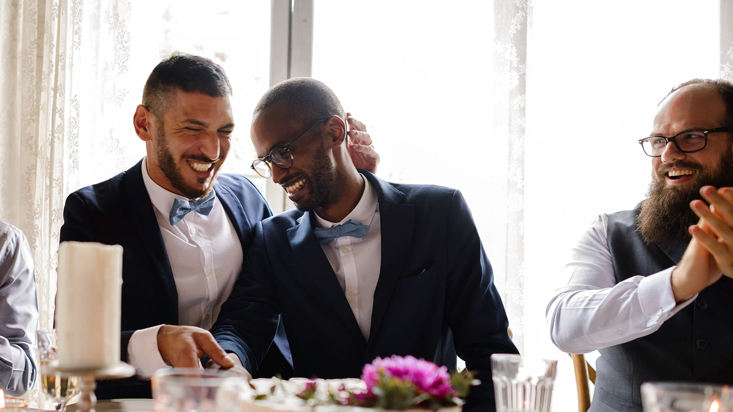 married couple enjoying there wedding reception